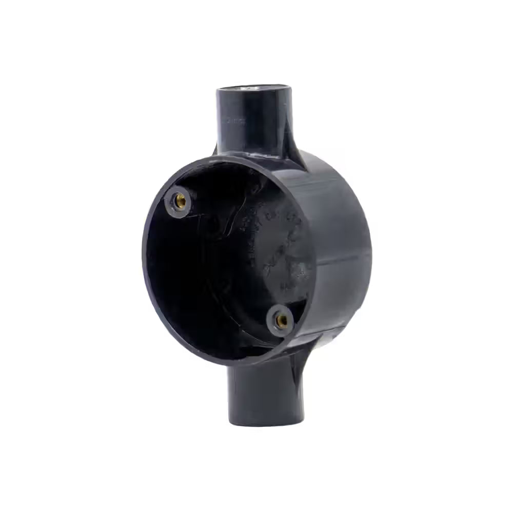 20mm 2-way PVC circular box (through box), Decoduct model DJT2