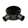 Decoduct 20mm PVC angle way circular box, model DJA2