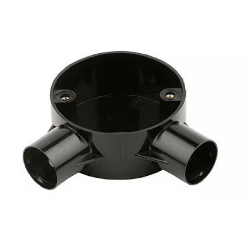 Decoduct 20mm PVC angle way circular box, model DJA2