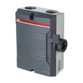 ABB metal-body isolator switch, 20A, 2 pole, weather-resistant enclosure
