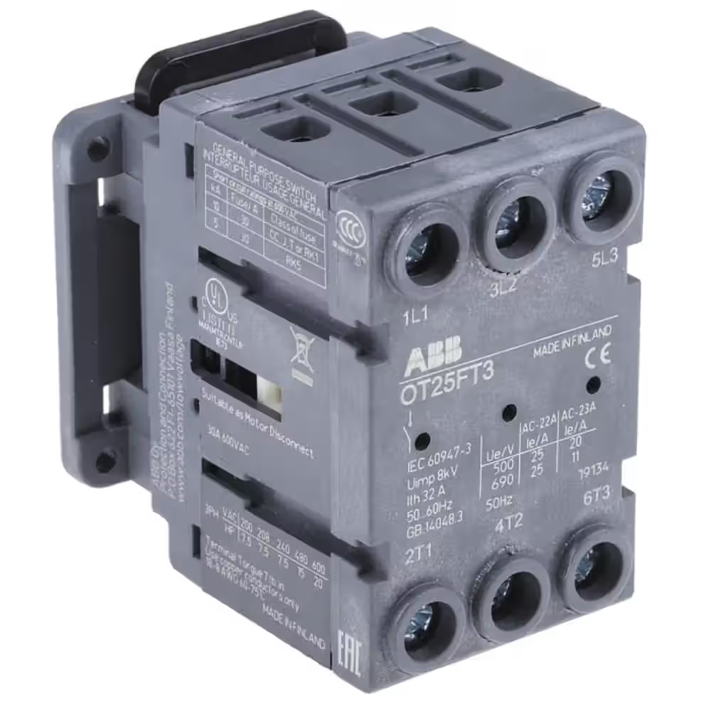 ABB 25A 3 pole weatherproof isolator switch disconnector, IP65, BW325TPN