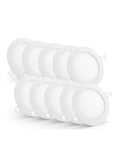 Ultra Slim LED Ceiling Panel Light 12W Round Downlight – Pack of 10 Energy Efficient Recessed Lights for Home, Office, Kitchen, Bedroom, False Ceiling – Cool Daylight White Fixture