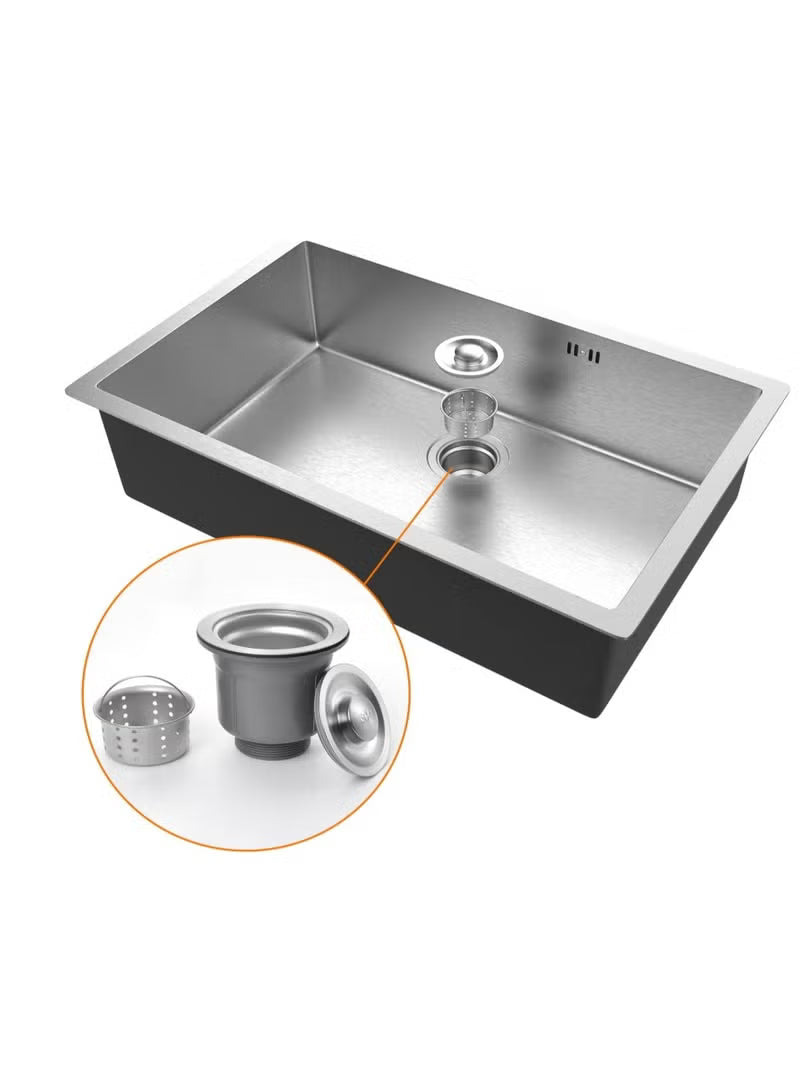 Premium Stainless Steel Kitchen Sink – Large Single Bowl Undermount Sink with Deep Basin, Noise Reduction, Rust & Scratch Resistant Finish, Modern Design for Home and Commercial Kitchens