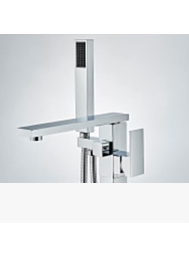 Freestanding Bathtub Faucet Floor Mounted Chrome Tub Filler with Handheld Shower – Modern Free Standing Bathtub Tap Mixer – Luxury Bathroom Shower Faucet Set