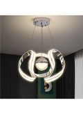 Modern LED Spiral Pendant Light – Contemporary Chrome Acrylic Ceiling Lamp for Living Room, Dining Room, or Bedroom – Adjustable Hanging Chandelier for Elegant Home and Office Décor