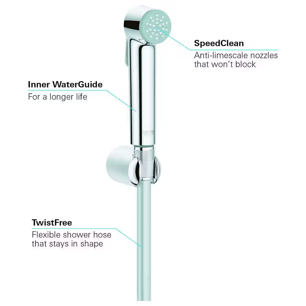 GROHE Tempesta-F Trigger Spray Shattaf Set with Wall Holder – Chrome (27513001)
