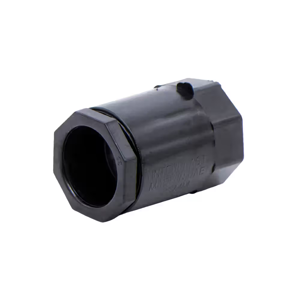 Decoduct 25mm PVC female adaptor with locking ring, black