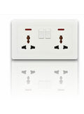 Universal Double Switch Socket – 13A Wall Power Outlet with Safety Shutters Dual Wall Mount Power Outlet With Individual Control Switches for Home, Office, and Commercial Use (30 Years Warranty)
