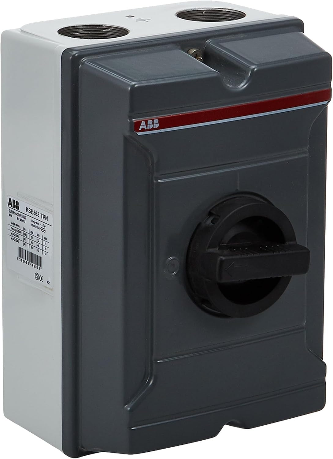 ABB KSE363M/TPN enclosed weatherproof isolator switch disconnector, 63A 3 pole, grey, IP65