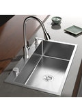 Stainless Steel Kitchen Sink 60 × 45 cm | Built-In Single Bowl Sink | Silver Finish | Durable Kitchen Sink Set for Home & Commercial Use