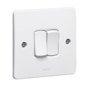 Legrand Synergy 2 gang 2 way single pole switch, 10AX 250V, flush-mounted, white