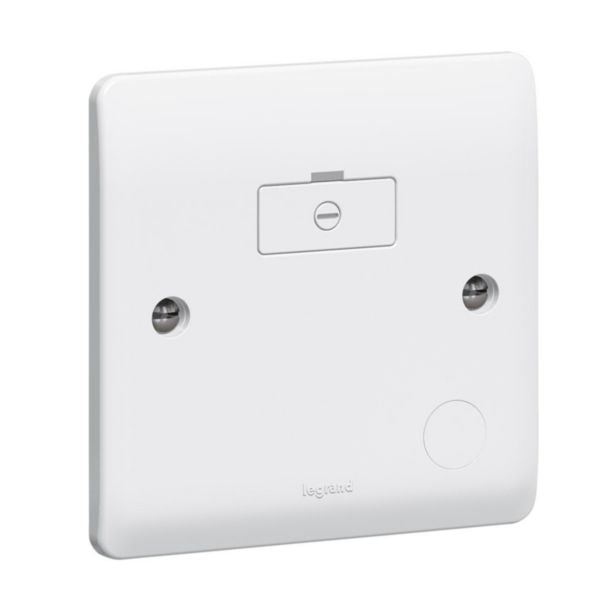 Synergy - Fused connection unit - Unswitched 13A 230V AC - Cord outlet with screw connection - Compact 86x86mm IP20