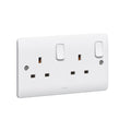 Legrand Synergy double pole socket outlet, 2 gang, 13A 250V, white