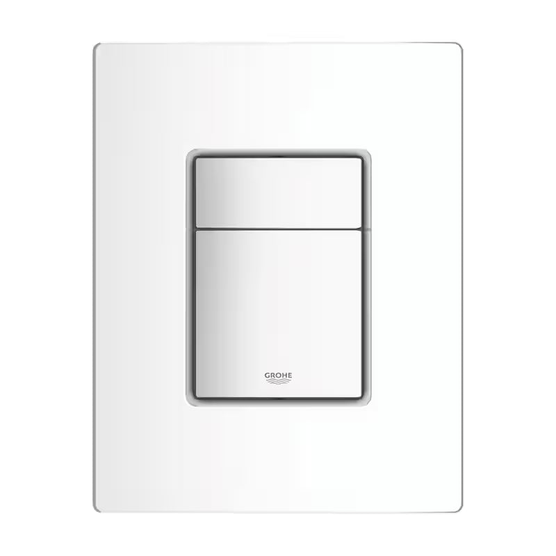 GROHE flush plate, dual flush system, white with chrome trim, model 66513