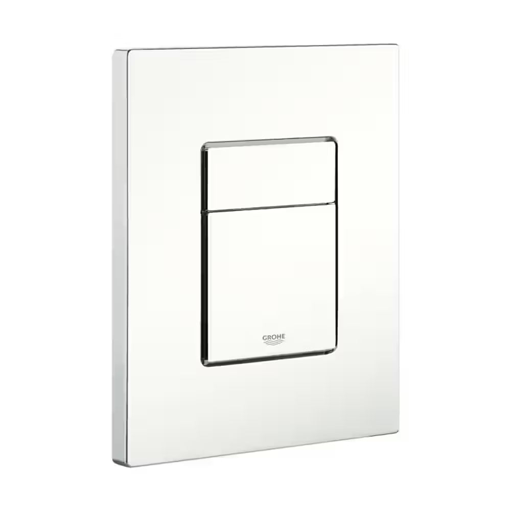 GROHE flush plate, dual flush system, white with chrome trim, model 66513