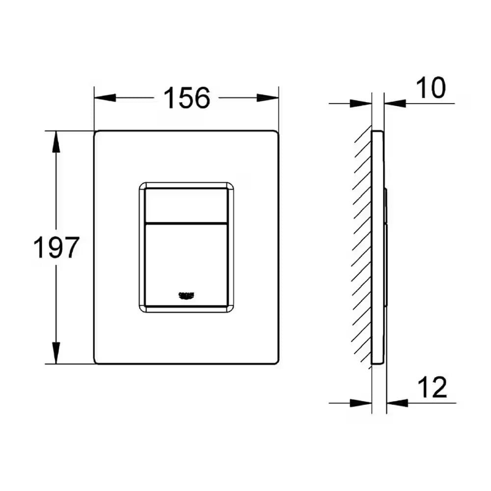 GROHE flush plate, dual flush system, white with chrome trim, model 66513