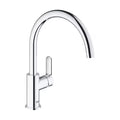 GROHE BauEdge single-lever kitchen sink mixer, chrome, 360° swivel spout, model 3136710F