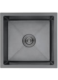 Modern Black Granite Kitchen Sink – Single Bowl Undermount Sink with Deep Basin, Scratch & Stain Resistant, Noise Reduction Design, Durable Composite Material for Home & Commercial Use