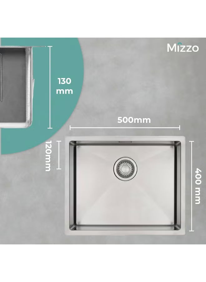 Mizzo Linea 50-40 Kitchen Sink, Stainless Steel Kitchen Sink from 60 cm Cabinet