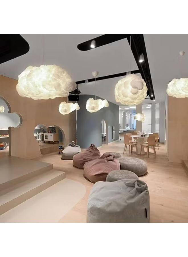 Modern Cloud Shaped Pendant Light | Creative Hanging Ceiling Chandelier | Soft Cotton Cloud Design | Decorative Lighting for Living Room, Kids Room, Restaurant & Cafe