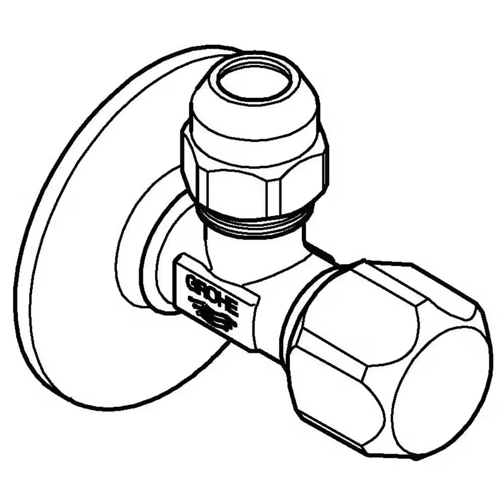 GROHE Angle Valve 1/2" x 3/8" with Spindle Shut-off – Chrome (22018000)