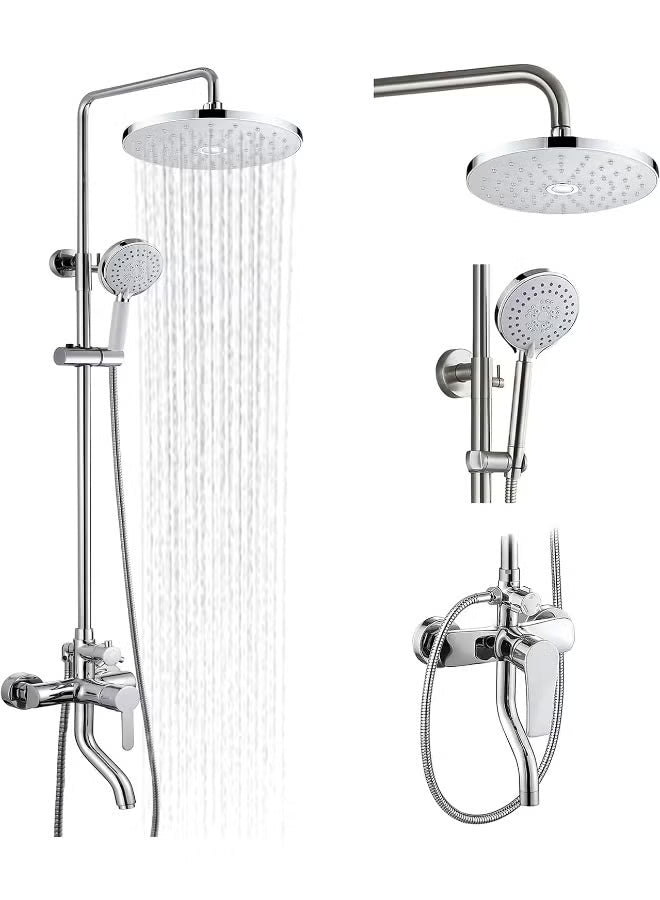 Premium Shower Set Mixer With Rainfall Shower Head Luxury Bath Faucet