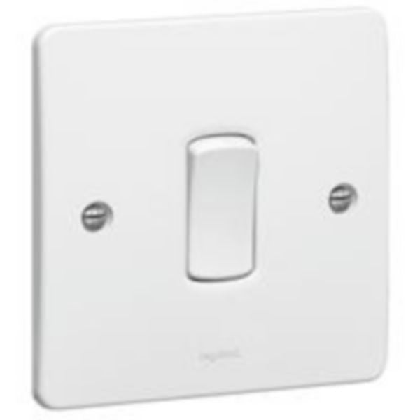 Synergy - Single pole switch - 1 gang - 2 way - 10 AX 250 V~ - Flush-mounted - Screw terminal - White