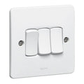 Synergy White - 3 gang 1 way switch - Legrand