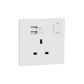 Schneider Electric AvatarOn C 13A switched socket with 2.1A dual USB port in white - E8715USB_WE