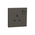 Schneider Electric AvatarOn C 13A 250V 1 gang switched socket with LED indicator in dark grey - E8715N_DG