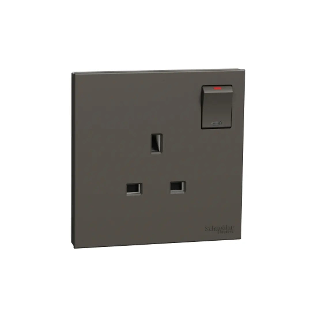 Schneider Electric AvatarOn C 13A 250V 1 gang switched socket with LED indicator in dark grey - E8715N_DG