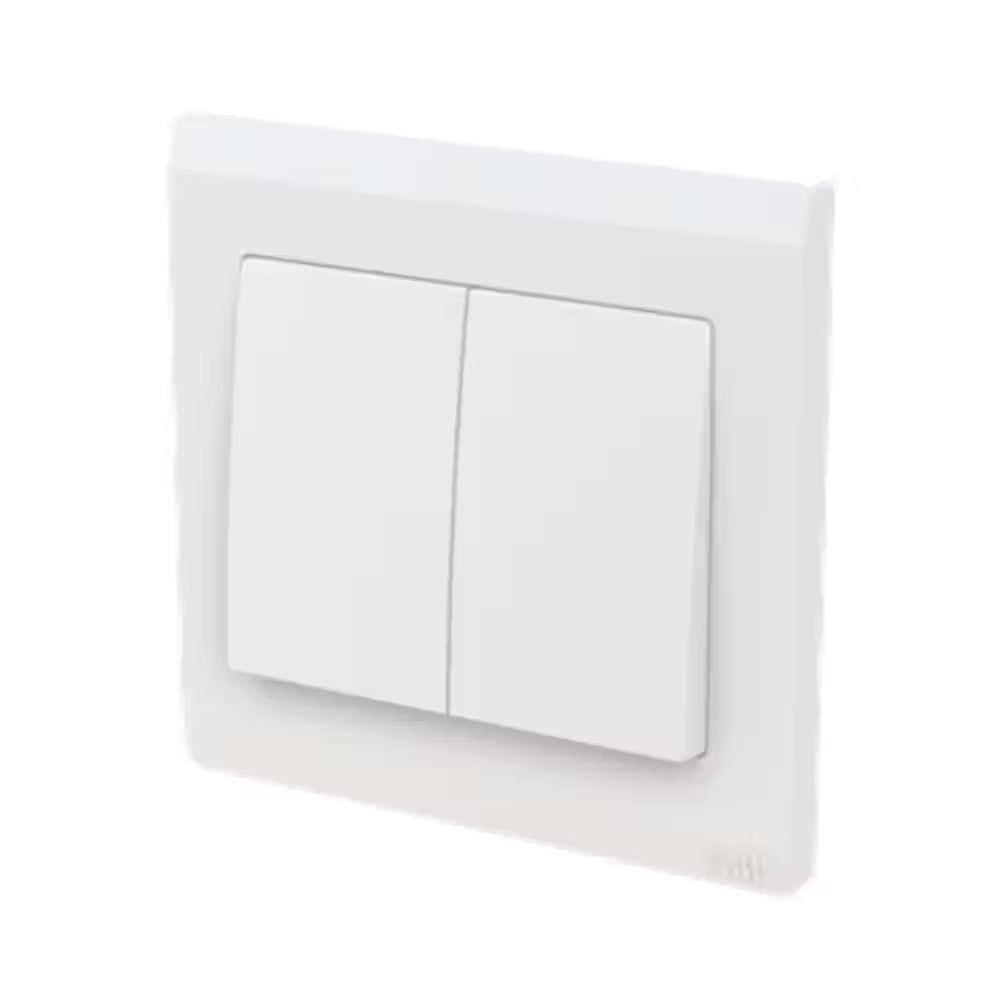 ABB Inora BL102 2 gang 1 way 10AX switch in white