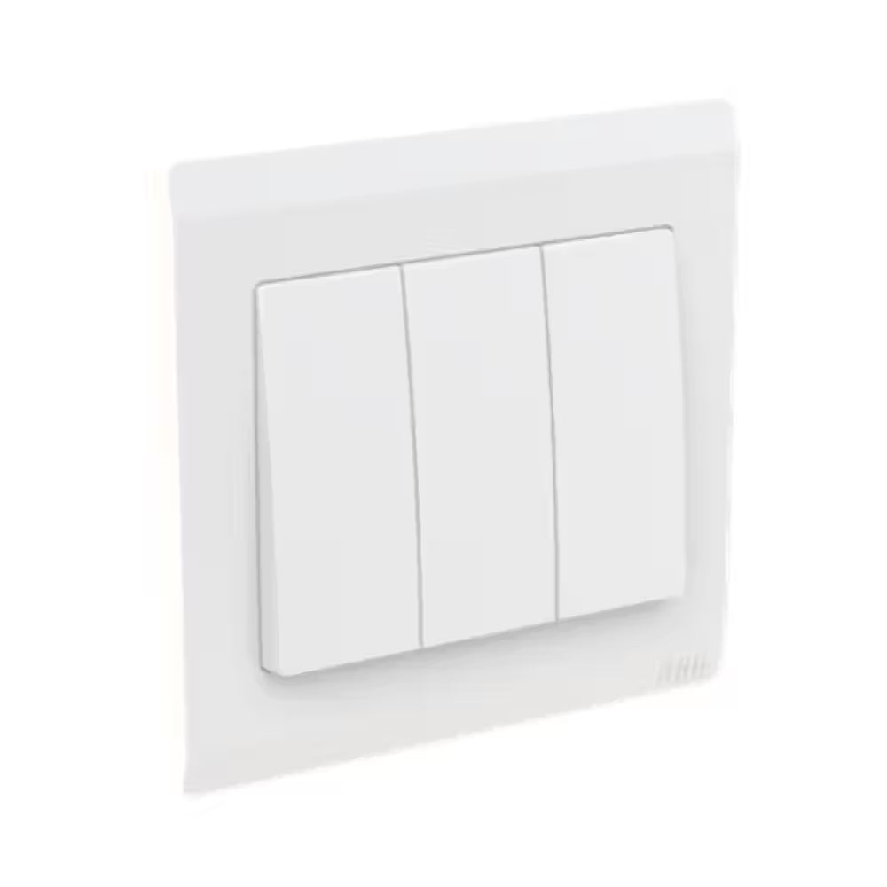 ABB Inora BL103 3 gang 1 way 10AX switch in white