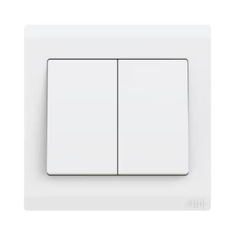 ABB Inora BL106 2 gang 2 way 10AX switch in white