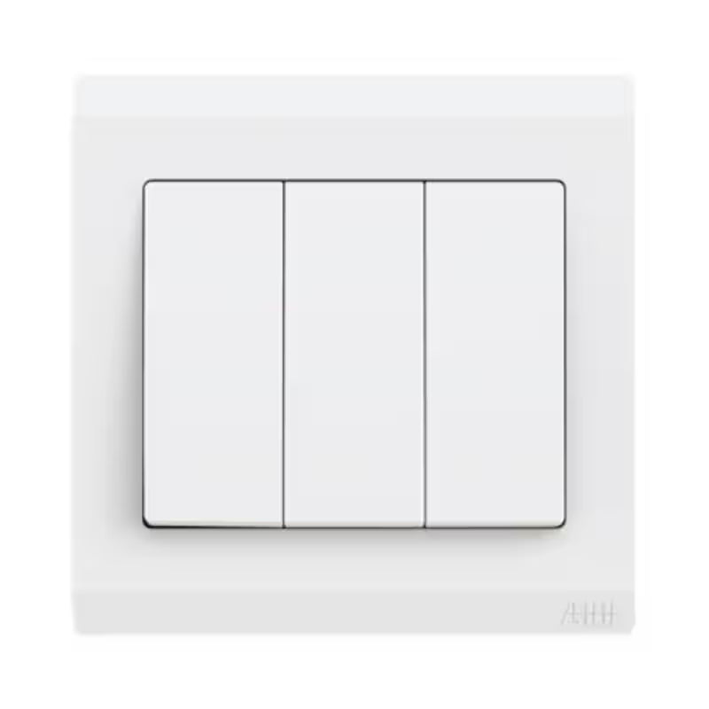 ABB Inora BL107 3 gang 2 way 10AX switch in white