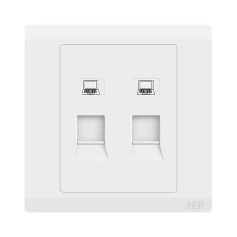 ABB Inora BL332 2 gang RJ45 Cat5e data outlet in white