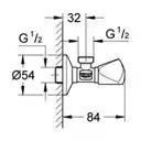 GROHE Angle Valve 1/2", chrome-plated, model 22940000