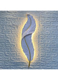 Modern Feather LED Wall Light – Luxury Gold and White Decorative Wall Lamp for Living Room, Bedroom, Hallway & Hotel | Elegant Art Sculpture Lighting Fixture with Warm Ambient Glow