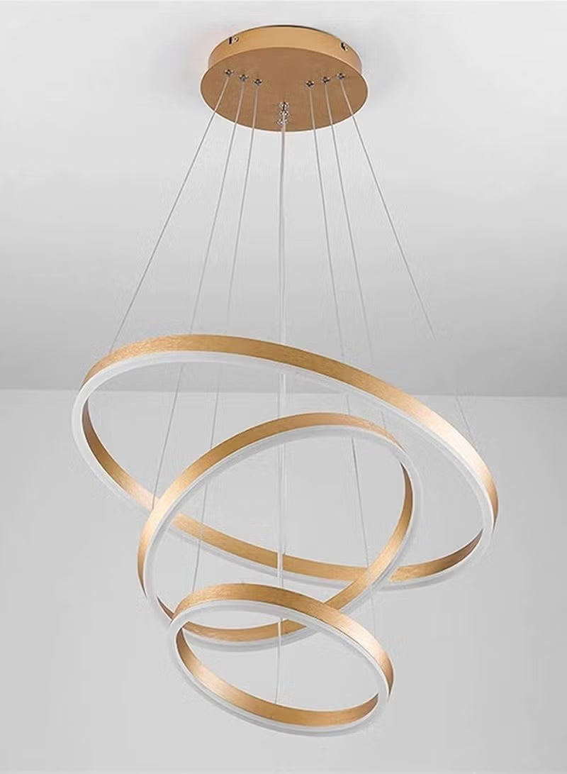 Modern Gold LED Ring Chandelier Light - Contemporary Ceiling Pendant for Living Rooms, Dining Rooms, and Hallways
