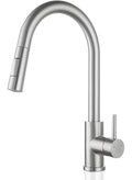 APPASO Kitchen Faucet, Kitchen Sink Mixer tap with Pull Down Sprayer, Brushed Nickel Kitchen Faucets Mixer with 2 Water Modes, Single Handle Modern Kitchen Tap Faucet Stainless Steel