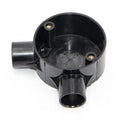 Decoduct 25mm PVC 2-Way Circular Junction Box – Through Box (DJT3)