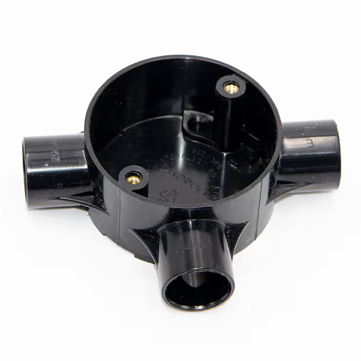 Decoduct 20mm PVC 3-Way Circular Junction Box (DJT2)