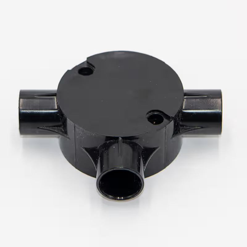 Decoduct 20mm PVC 3-Way Circular Junction Box (DJT2)
