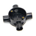 Decoduct 20mm PVC 4-way circular junction box, model DJF2