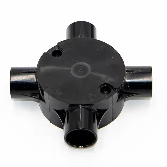 Decoduct 20mm PVC 4-way circular junction box, model DJF2