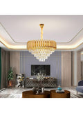 Luxury Crystal Chandelier Living Room, Dia 60cm Gold Modern Crystal Chandelier Lamp, Round Crystal Chandelier Light for Dining Room, Hotel Hall Art Decor