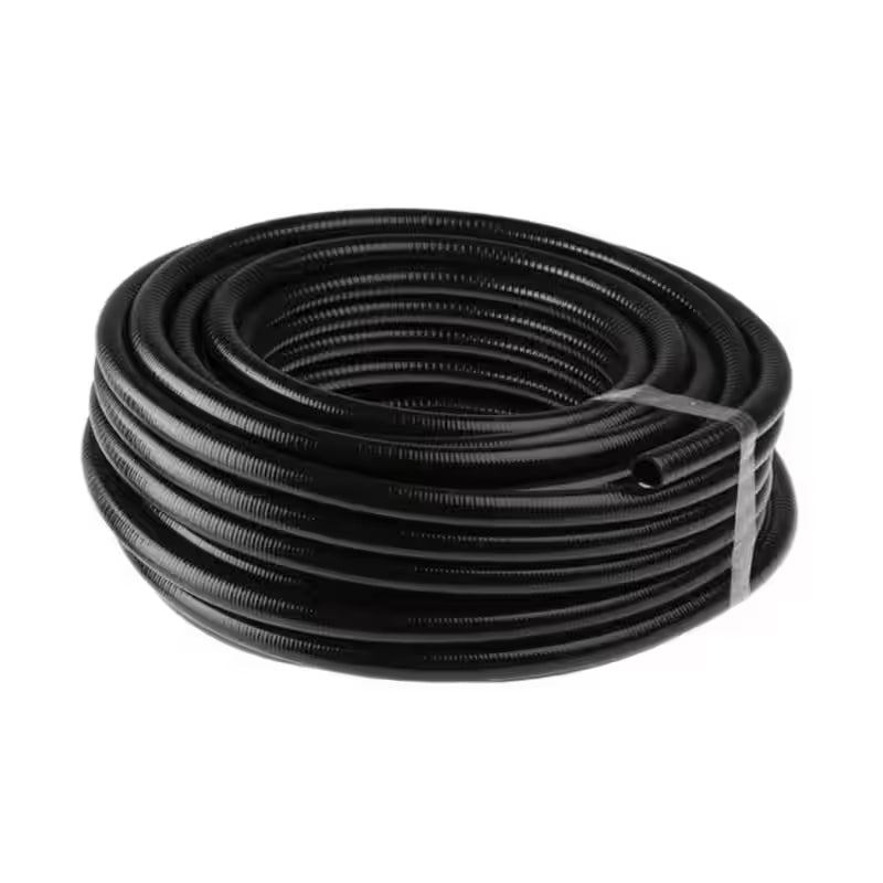 Decoduct PVC flexible conduit pipe, 20mm x 50 mtr, black, corrugated