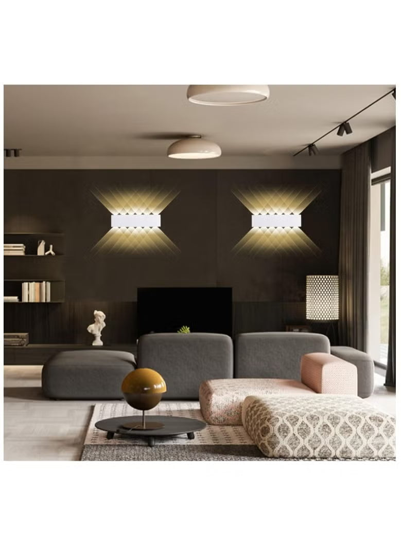 Modern LED Wall Light Sconce Up and Down Indoor Lamp Fixture for Bedroom, Living Room, Hallway, Staircase, Warm White Decorative Wall Lighting for Home and Office – Energy Efficient Design