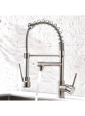 AIMADI Contemporary Kitchen Sink Faucet, Single Handle Stainless Steel Kitchen Faucets with Pull Down Sprayer, Brushed Nickel