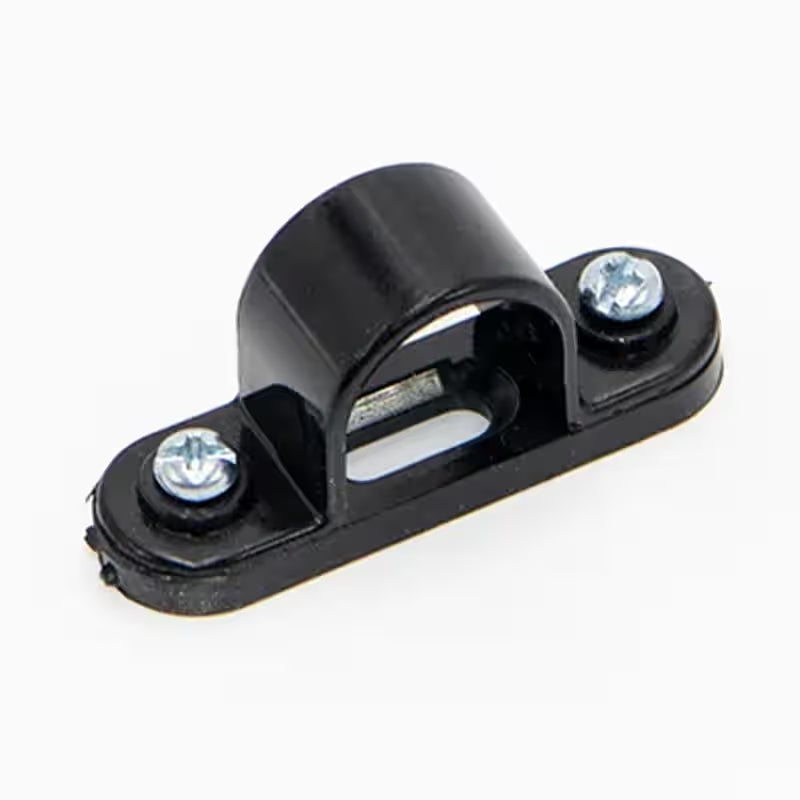 Decoduct PVC saddle, 25mm, black, low-profile conduit clamp